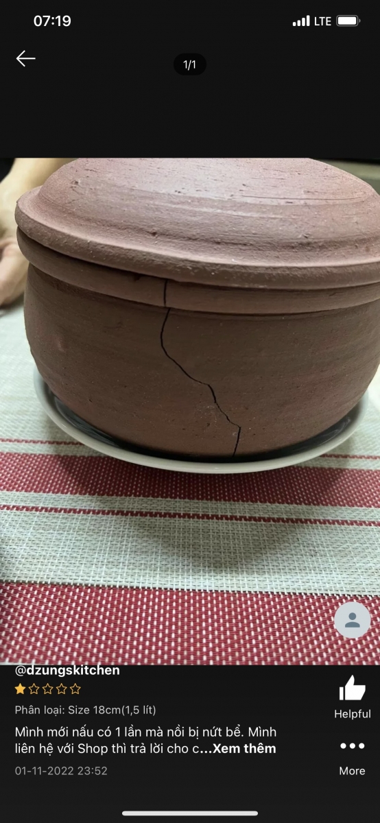 nồi đất chất lượng kém