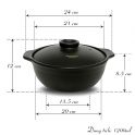 kích thước nồi đất kho cá 1.2 lít (Men sứ đen) kích thước nồi đất kho cá 1.2 lít (Men sứ đen)